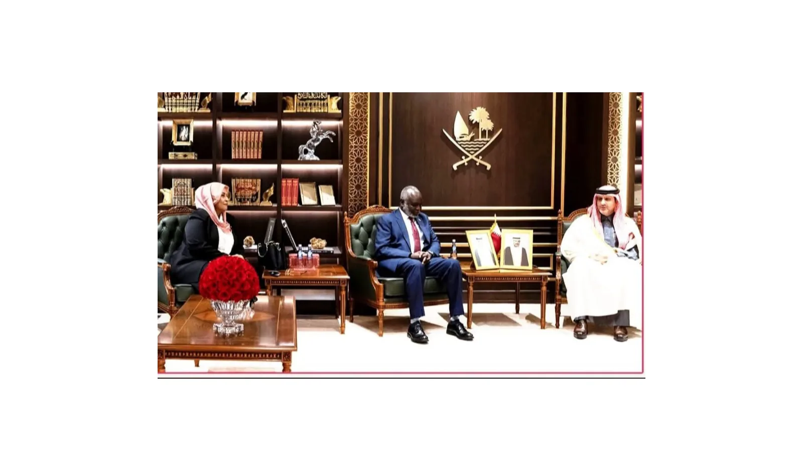 لقاء وزير المالية ومحافظ بنك السودان المركزي مع محافظ مصرف قطر المركزي